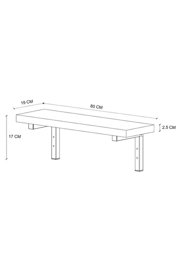 Duvar Rafı Uçan Raf Duvar Rafı Tv Rafı Kitaplık Rafı 80 x 19 Cm Çam